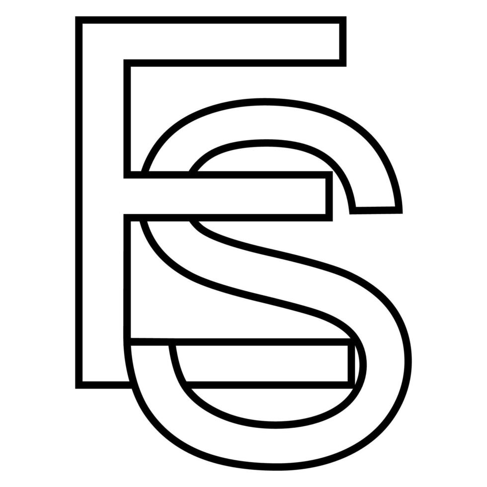 logo firmar es se icono nft es entrelazado letras mi s vector