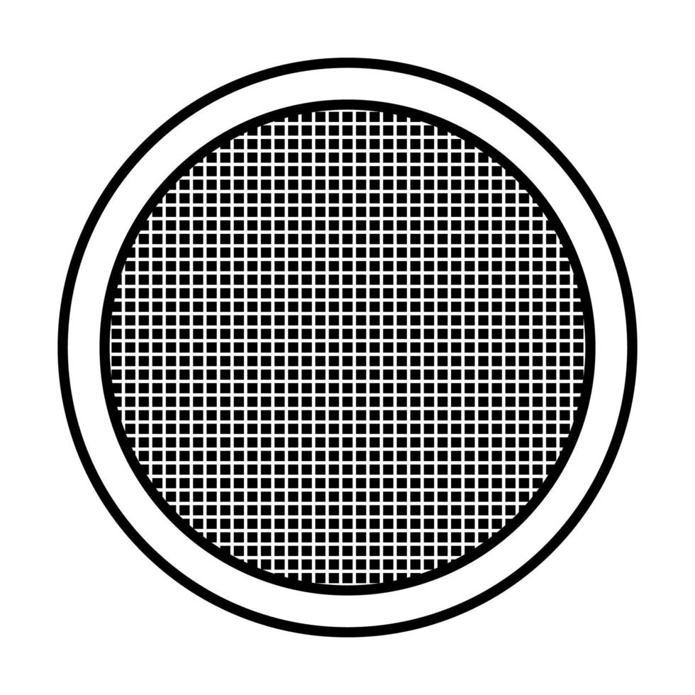 Sieve for filtering solution, sieving for sifting smaller materials stock illustration vector