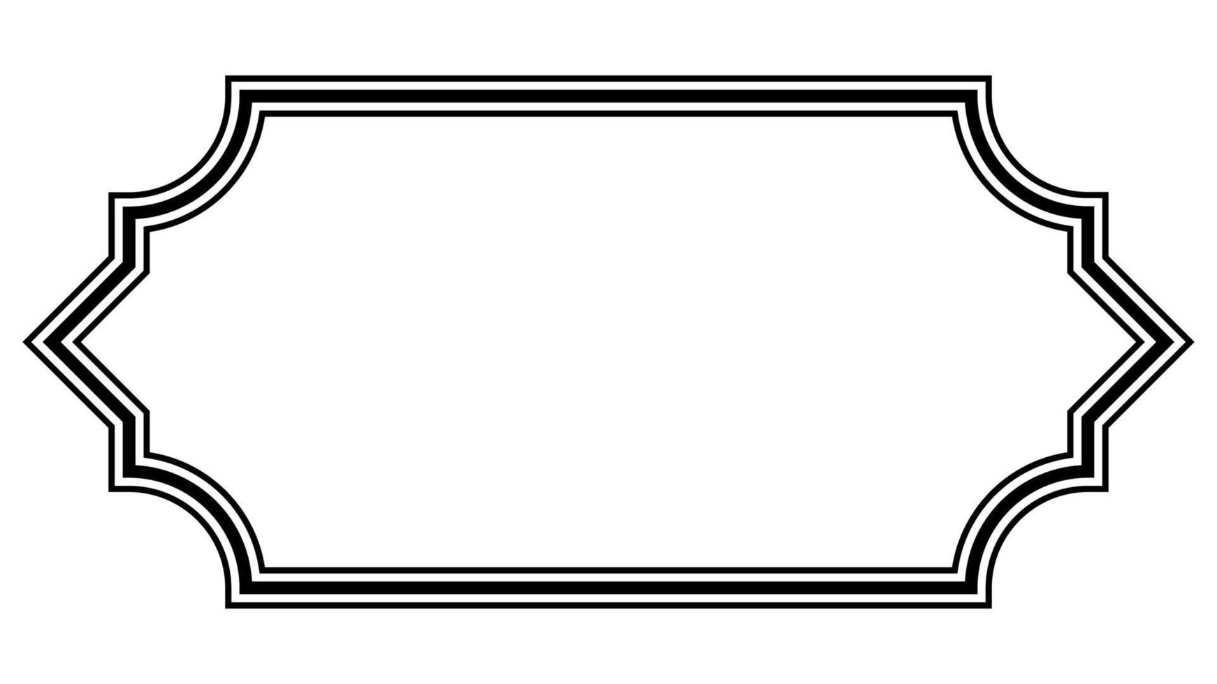 Horizontal frame border, vintage frame decorative border simple outline