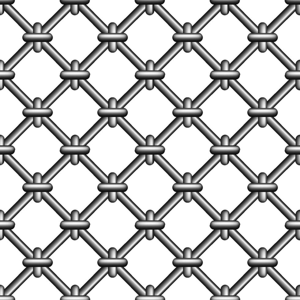 Seamless prison grating with rings, vector metal mesh grating bound rings, anti-penetration protection
