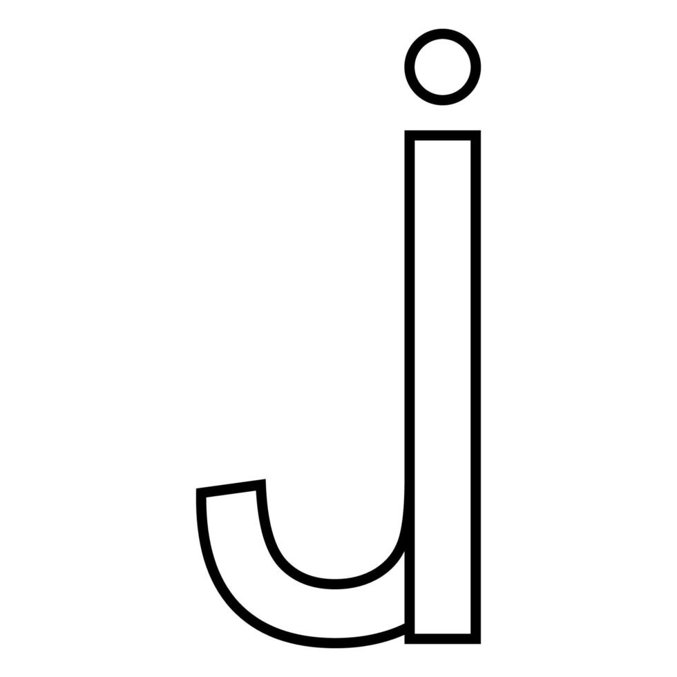 Logo sign ij ji icon double letters logotype i j vector