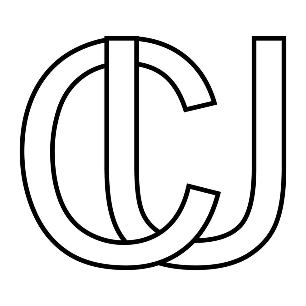 Logo sign uc cu icon sign interlaced letters c u vector