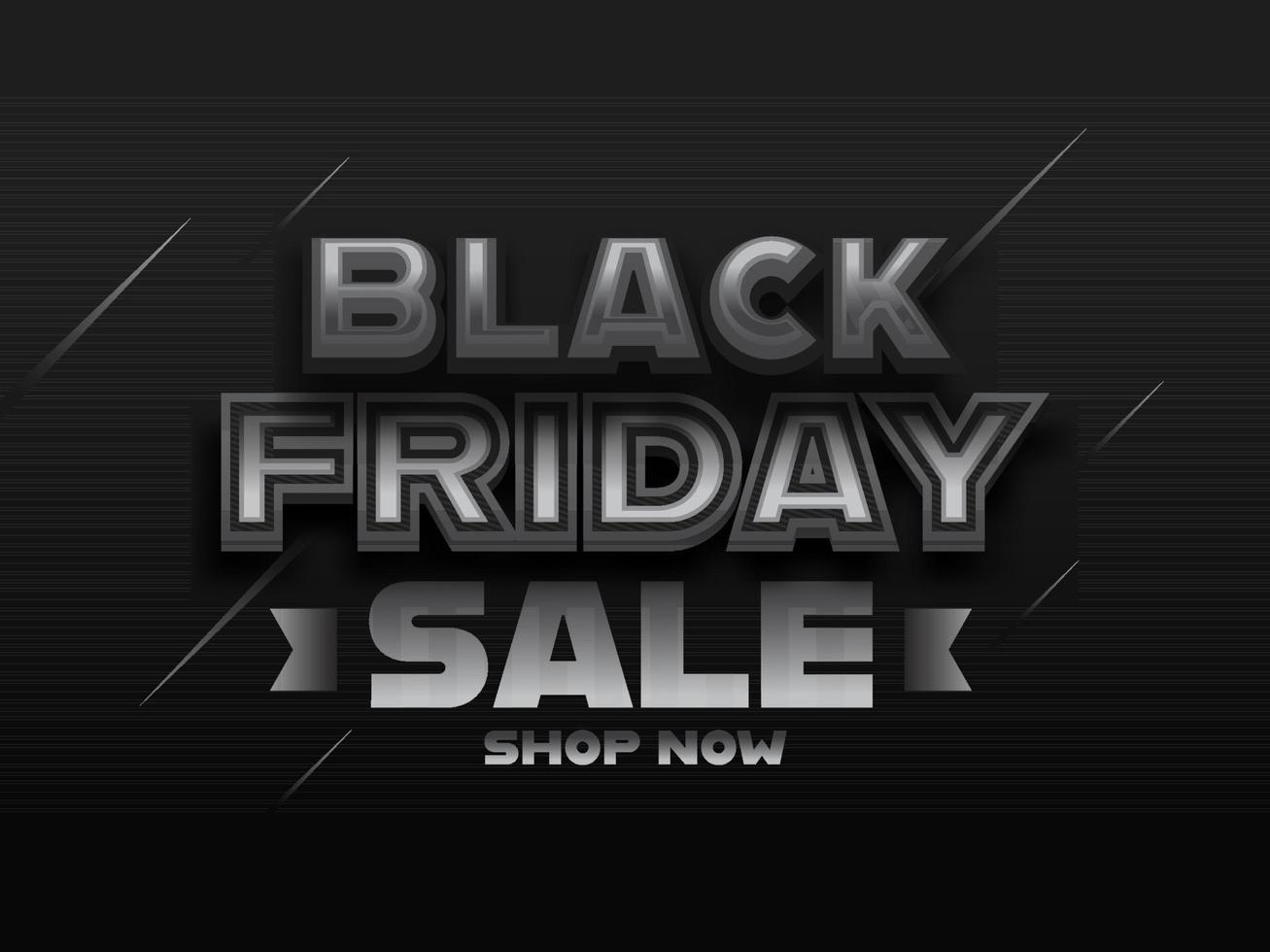 Sale Poster or Banner Design with 3D Black Friday Text on Dark Background. vector
