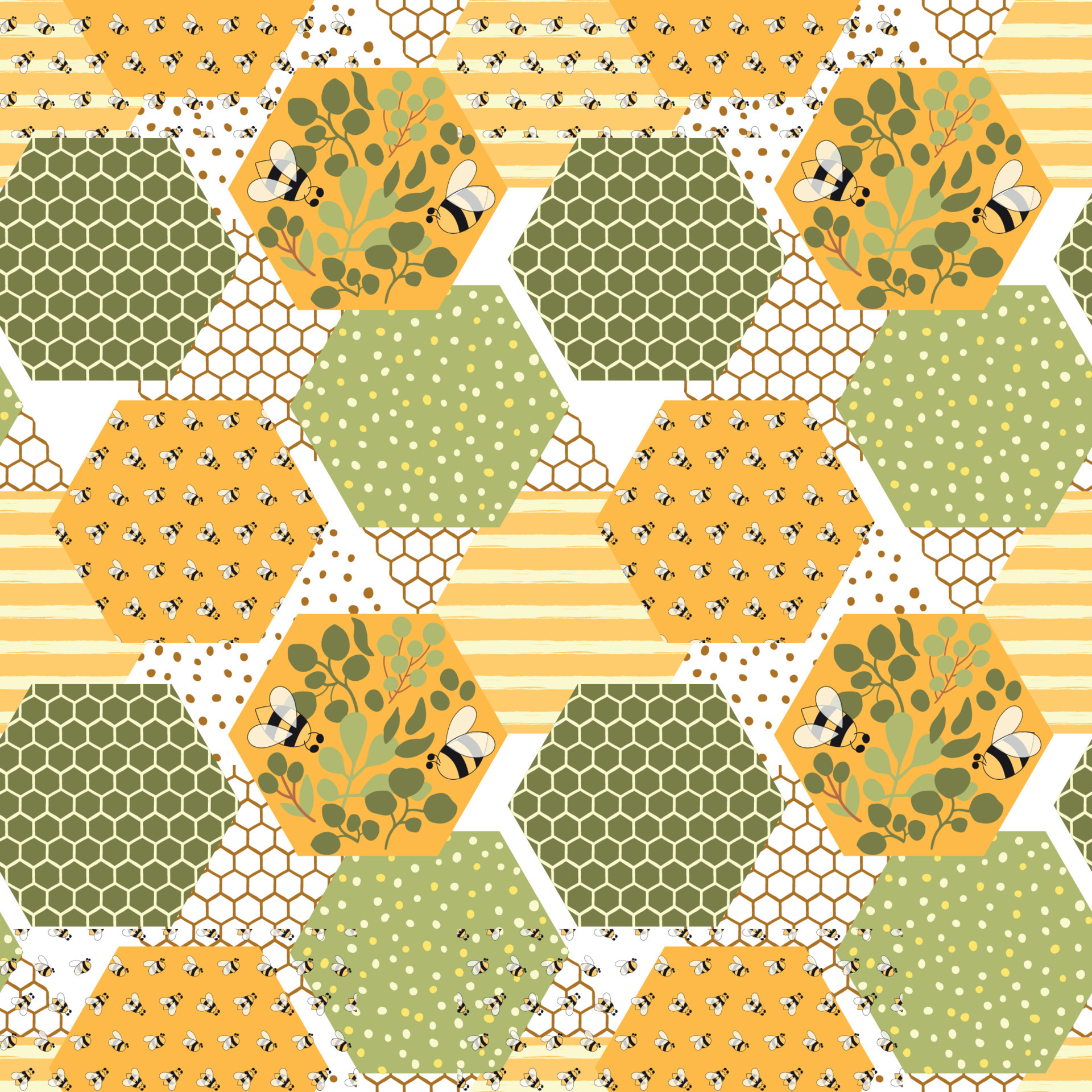 Honey Bee Fabric Wallpaper and Home Decor  Spoonflower