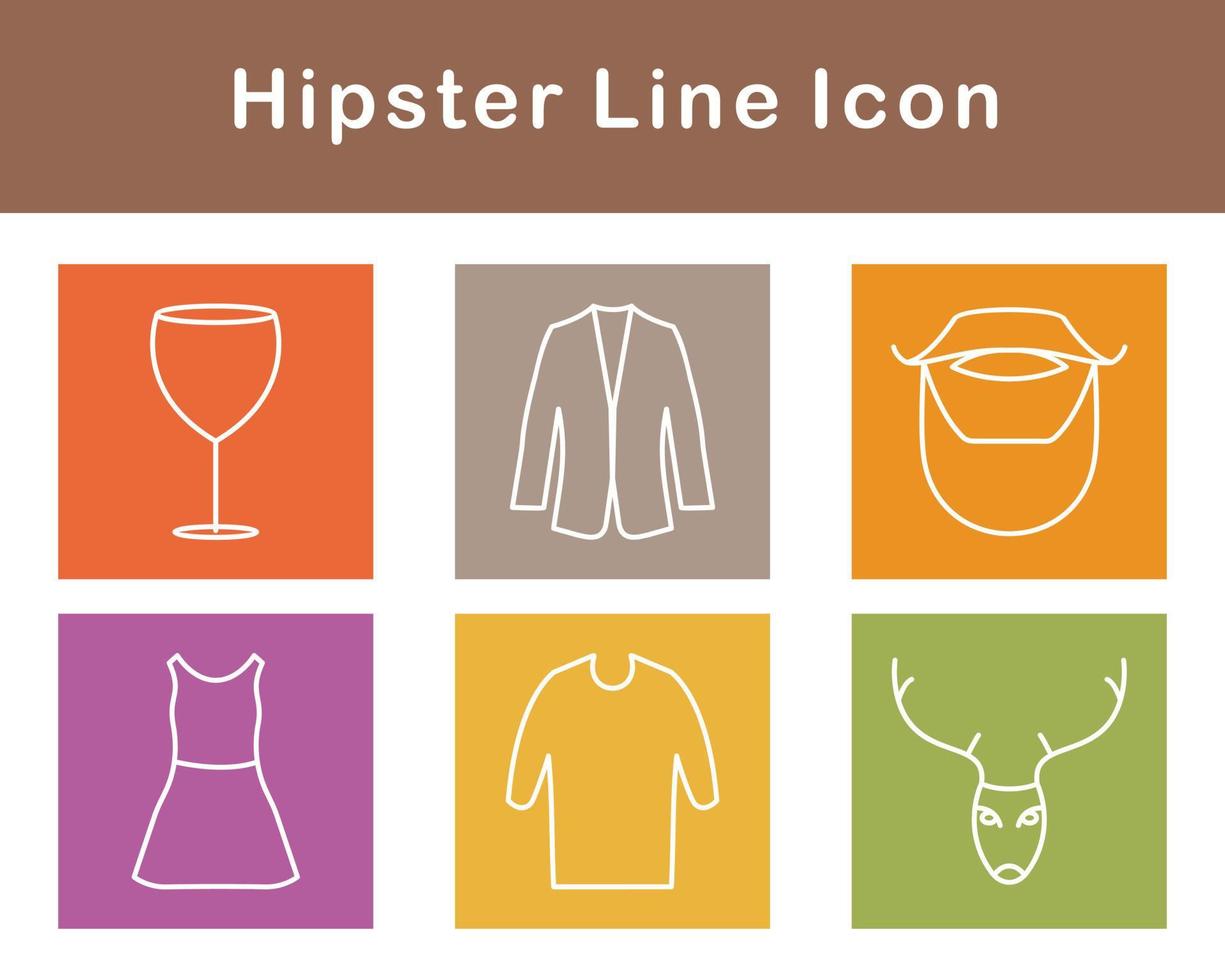 hipster vector icono conjunto