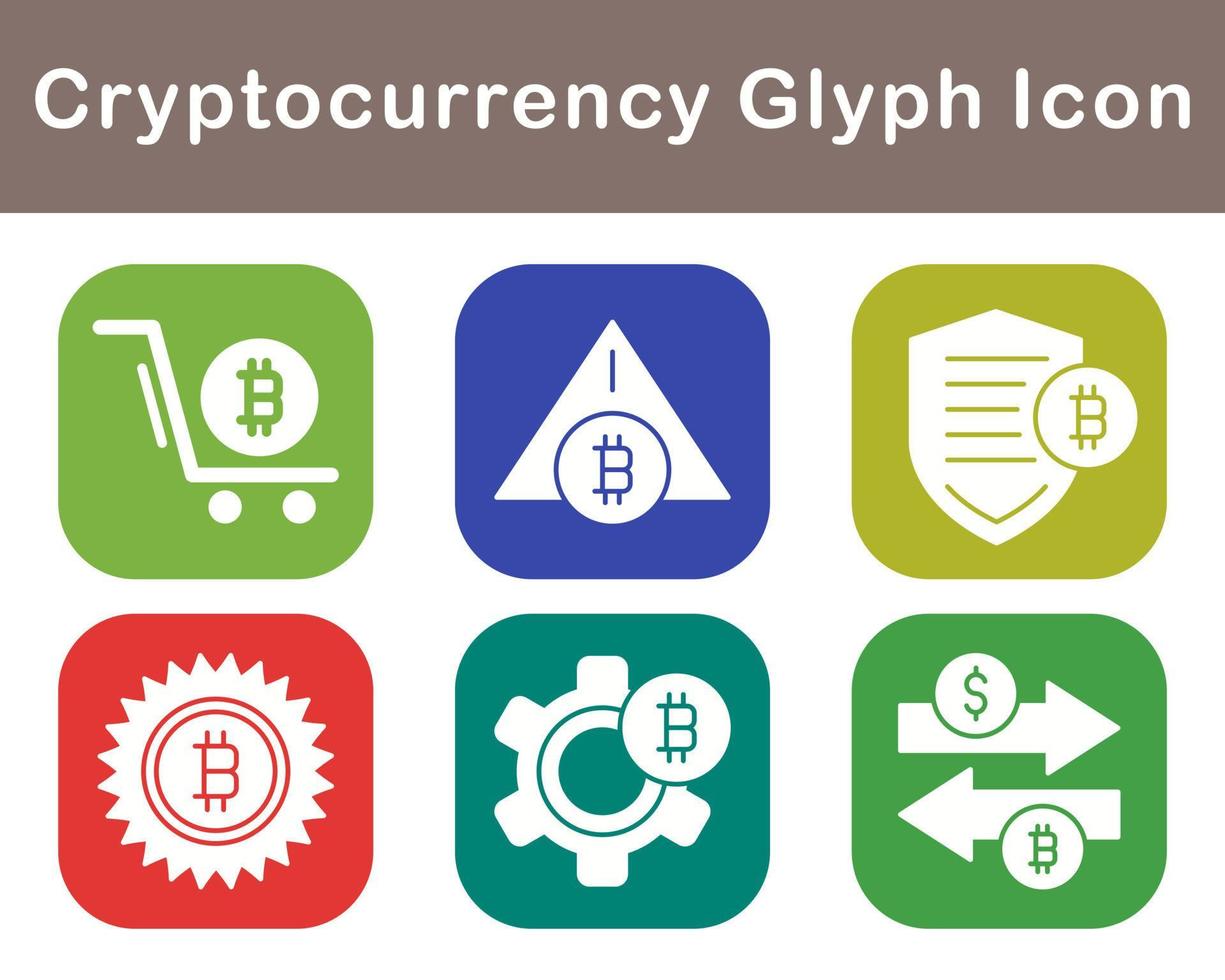 Bitcoin And Cryptocurrency Vector Icon Set