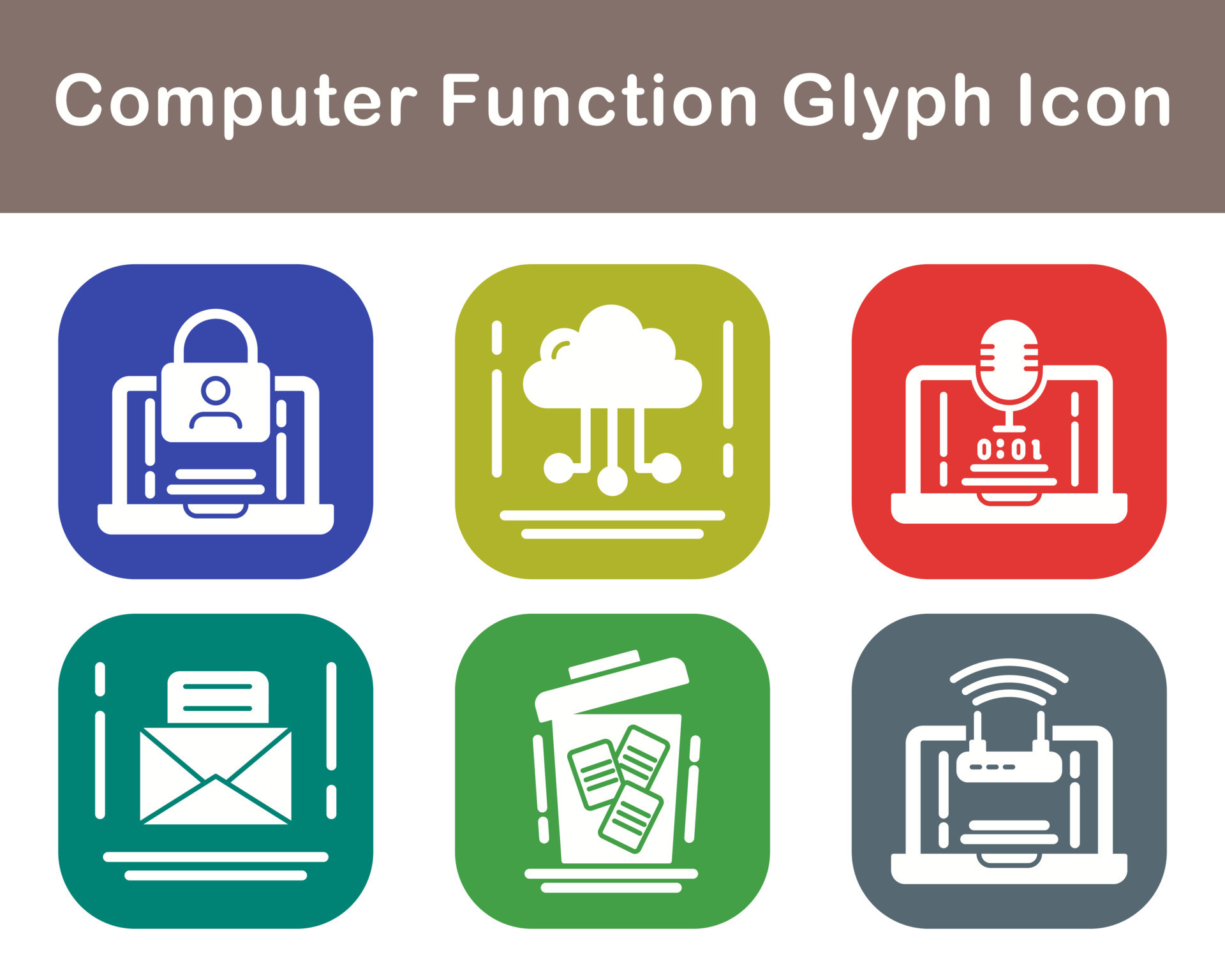 Computer Function Vector Icon Set 20718672 Vector Art at Vecteezy