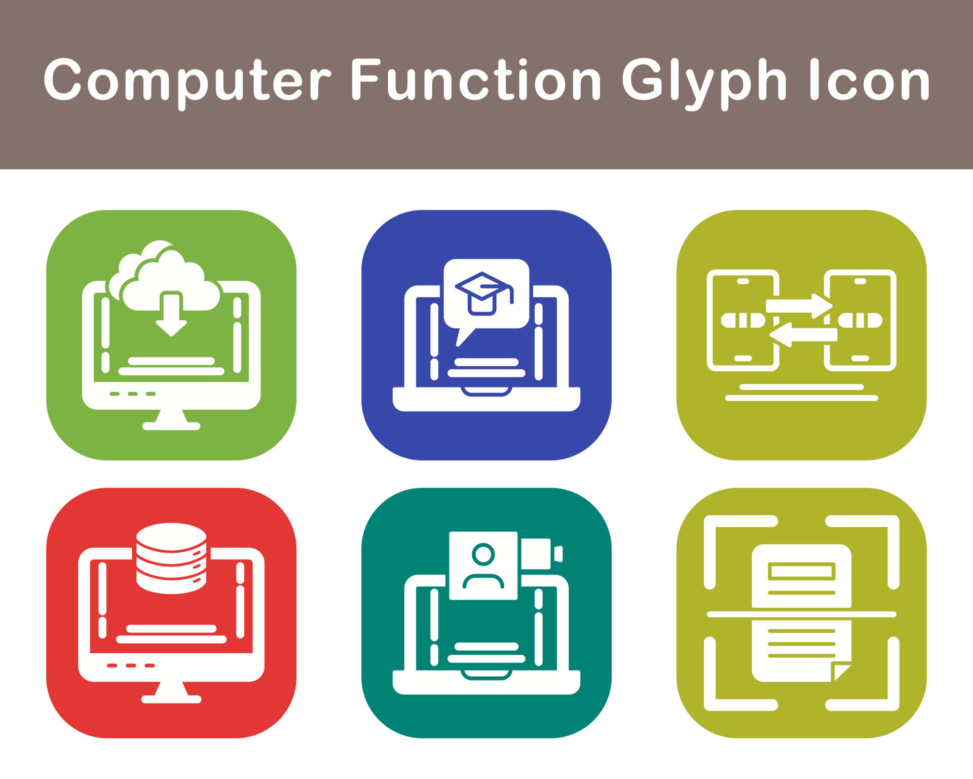 Computer Function Vector Icon Set 20718686 Vector Art at Vecteezy