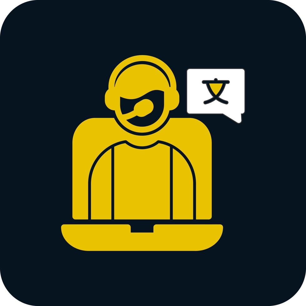 Online Language Teacher Vector Icon Design