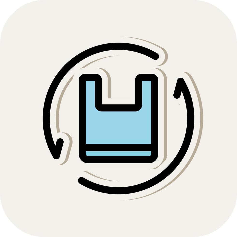 Recyled Plastic Bag Vector Icon Design
