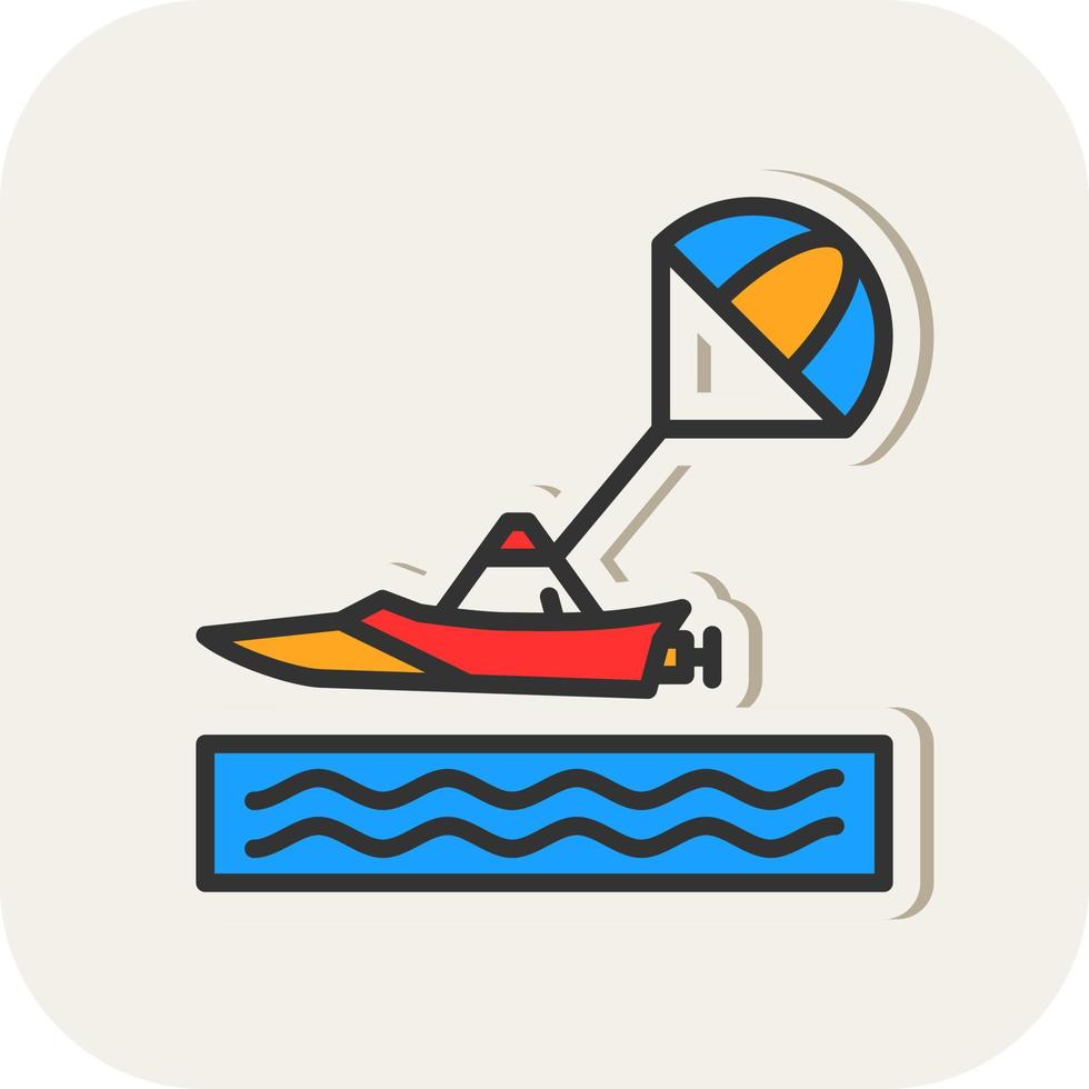 Parasailing Vector Icon Design