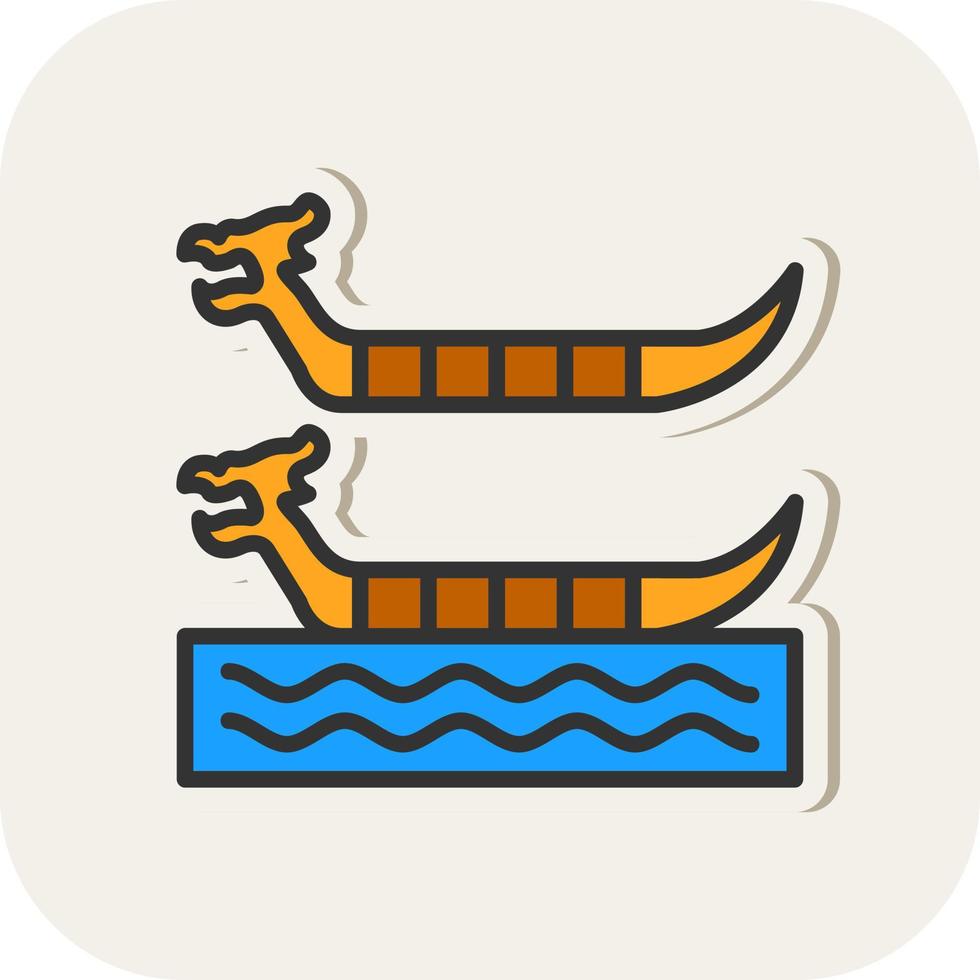 Dragon Boat Racing Vector Icon Design