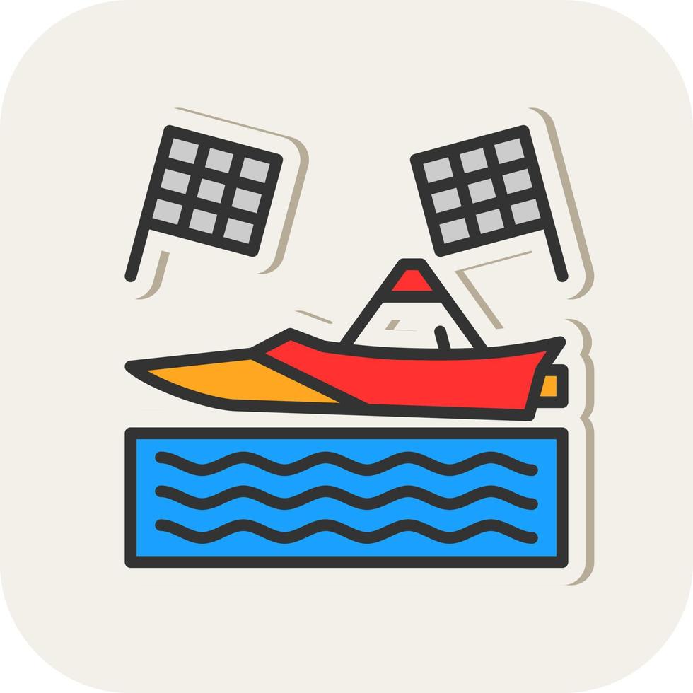 Powerboat Racing Vector Icon Design