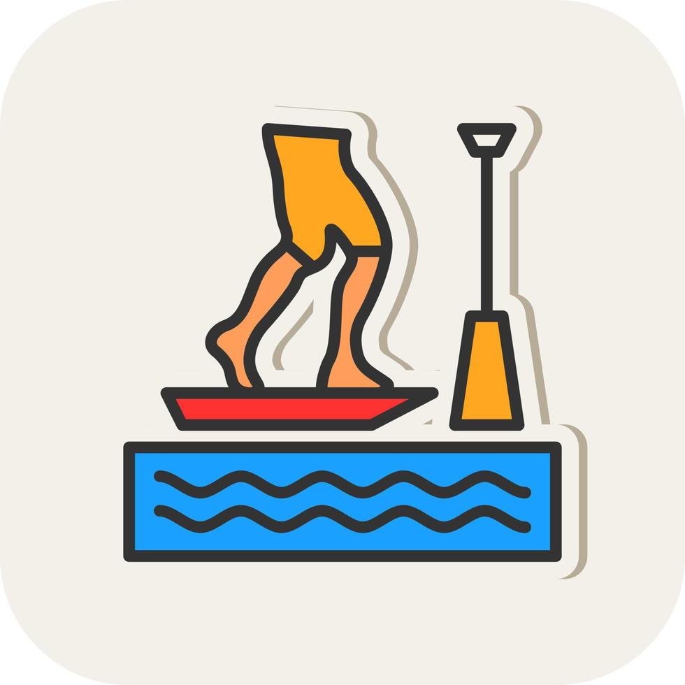 Standup Paddleboarding Vector Icon Design