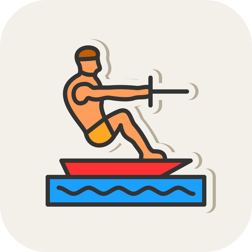 Barefoot Skiing Vector Icon Design