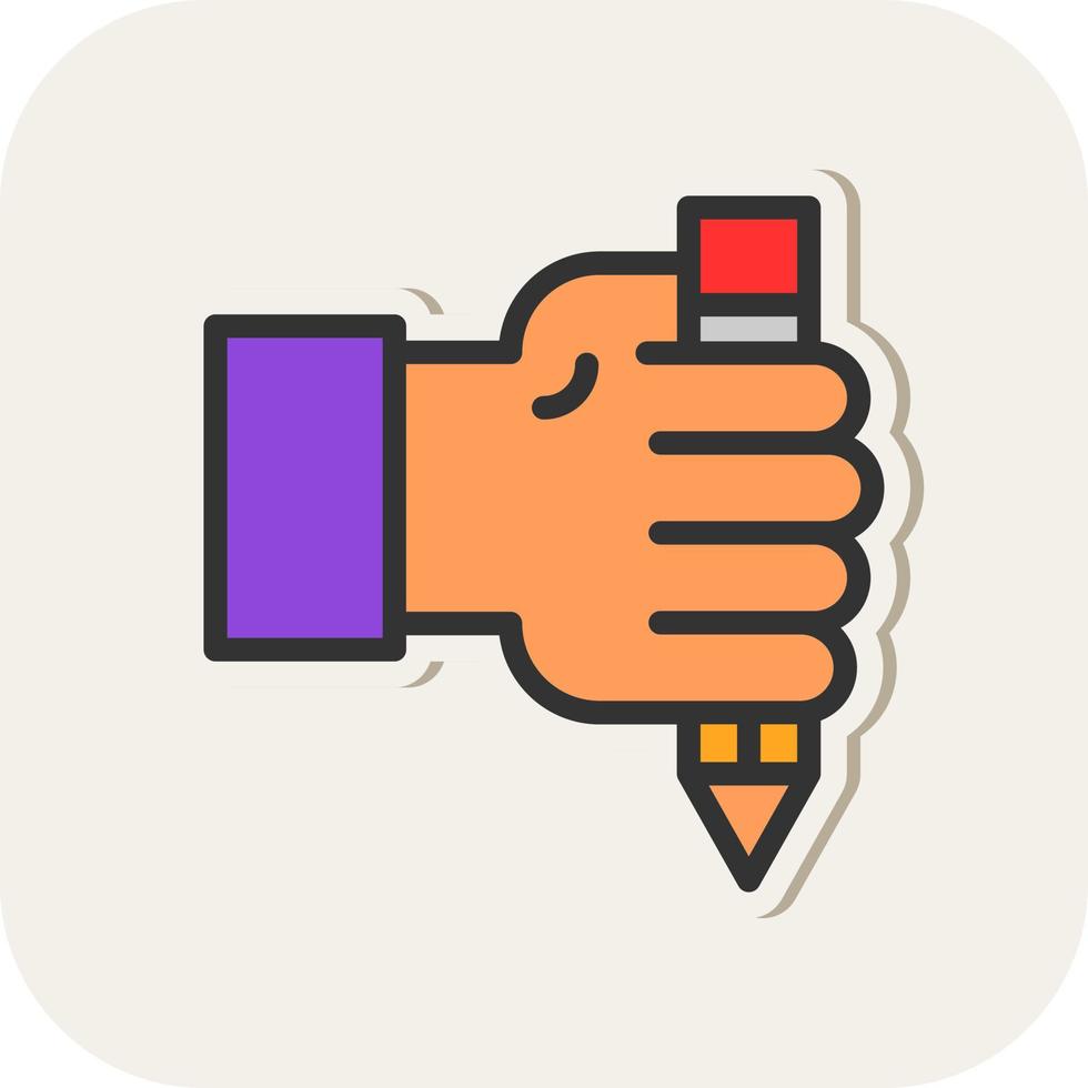 Hand And Pencil Vector Icon Design