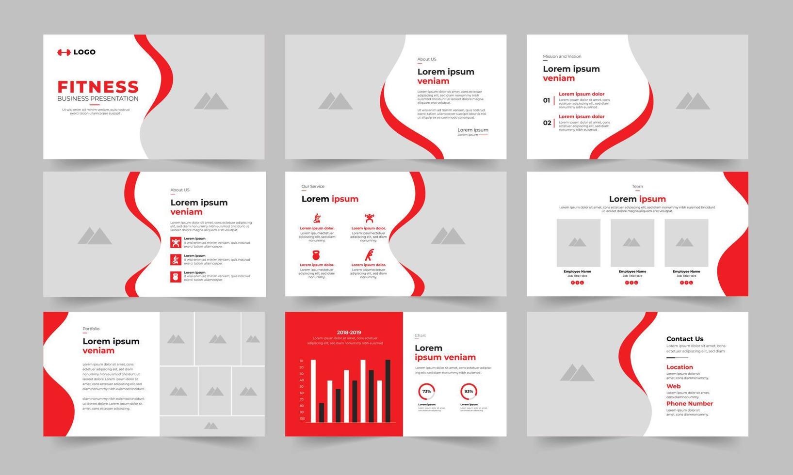 Fitness Presentation or gym presentationTemplate vector