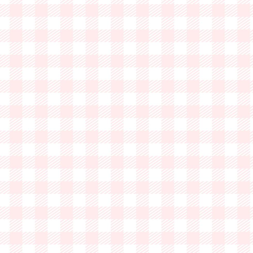 Plaid check patten in  white and pink.Seamless fabric texture for print. vector