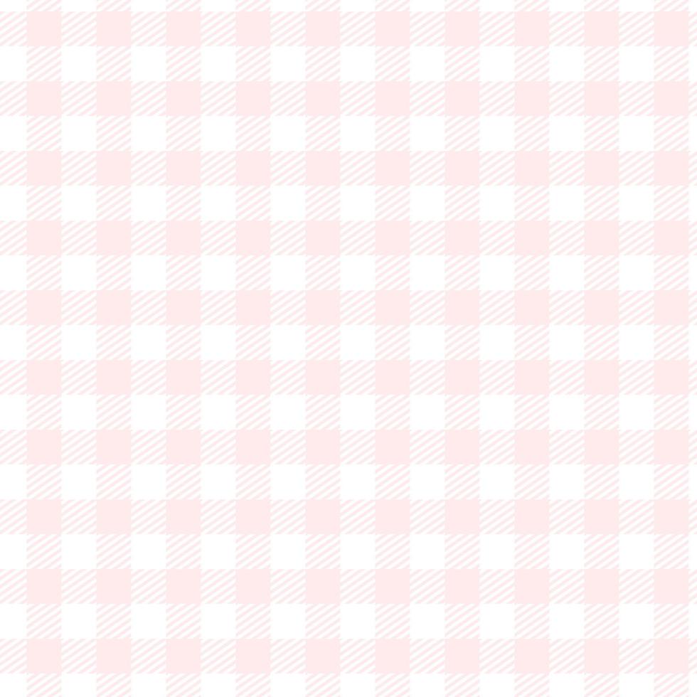 Plaid check patten in  white and pink.Seamless fabric texture for print. vector