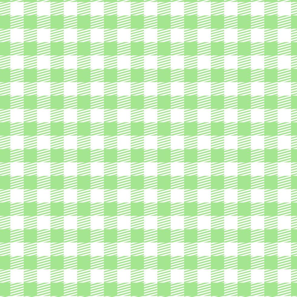 Plaid check patten in  white and green .Seamless fabric texture for print. vector