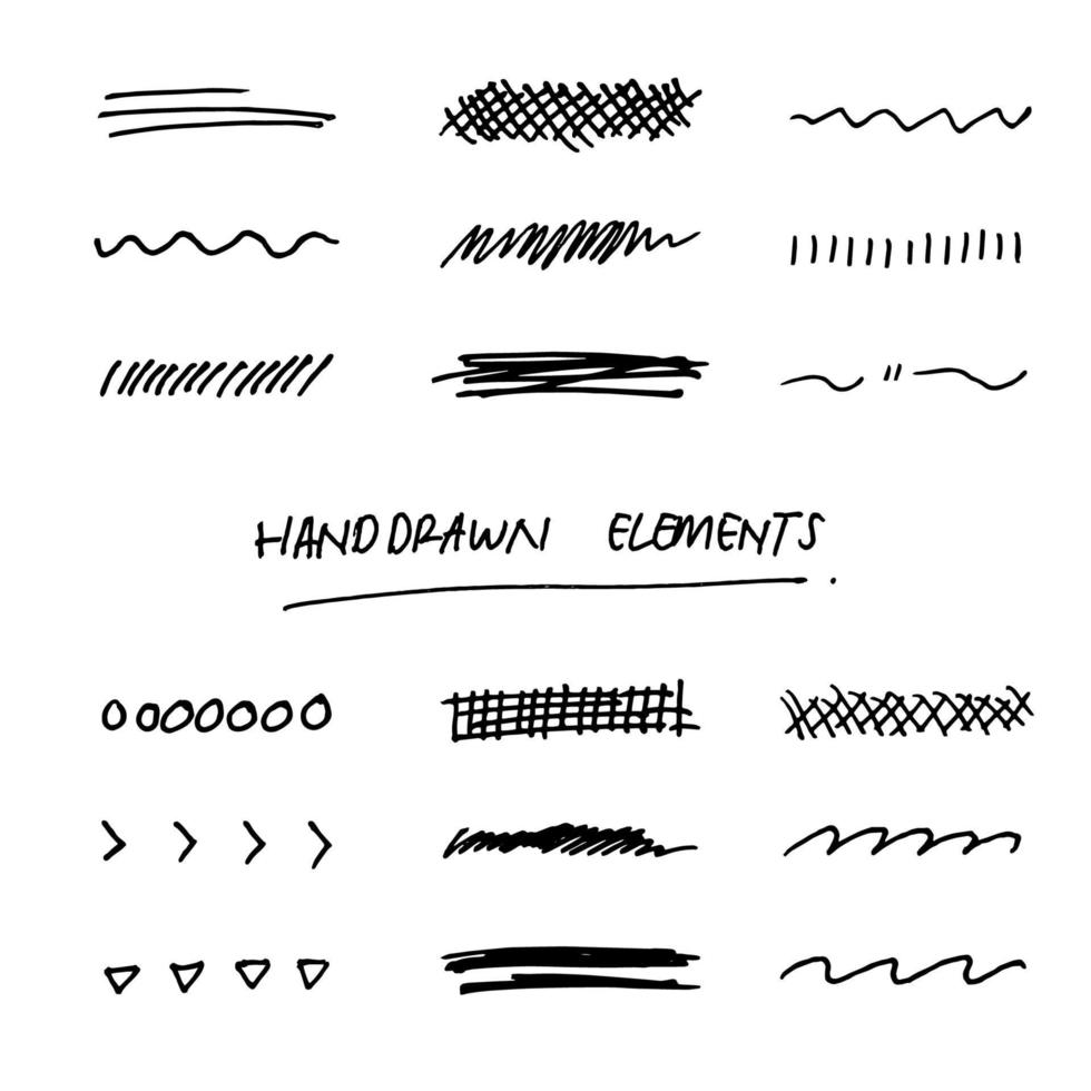 Hand drawn element collection vector