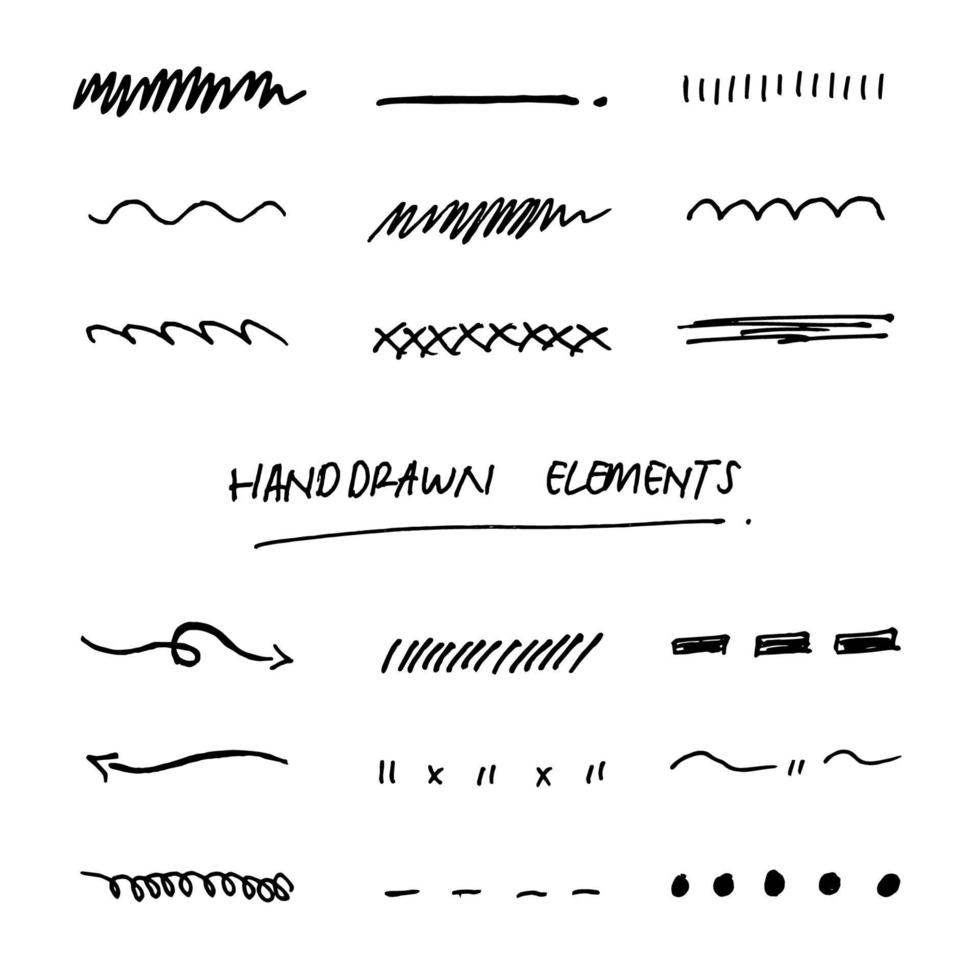 Hand drawn element collection vector