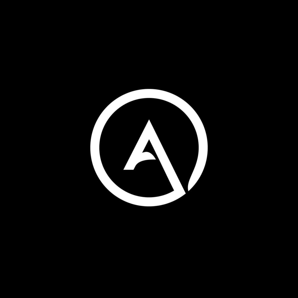 a circle monoline minimalist logo design vector