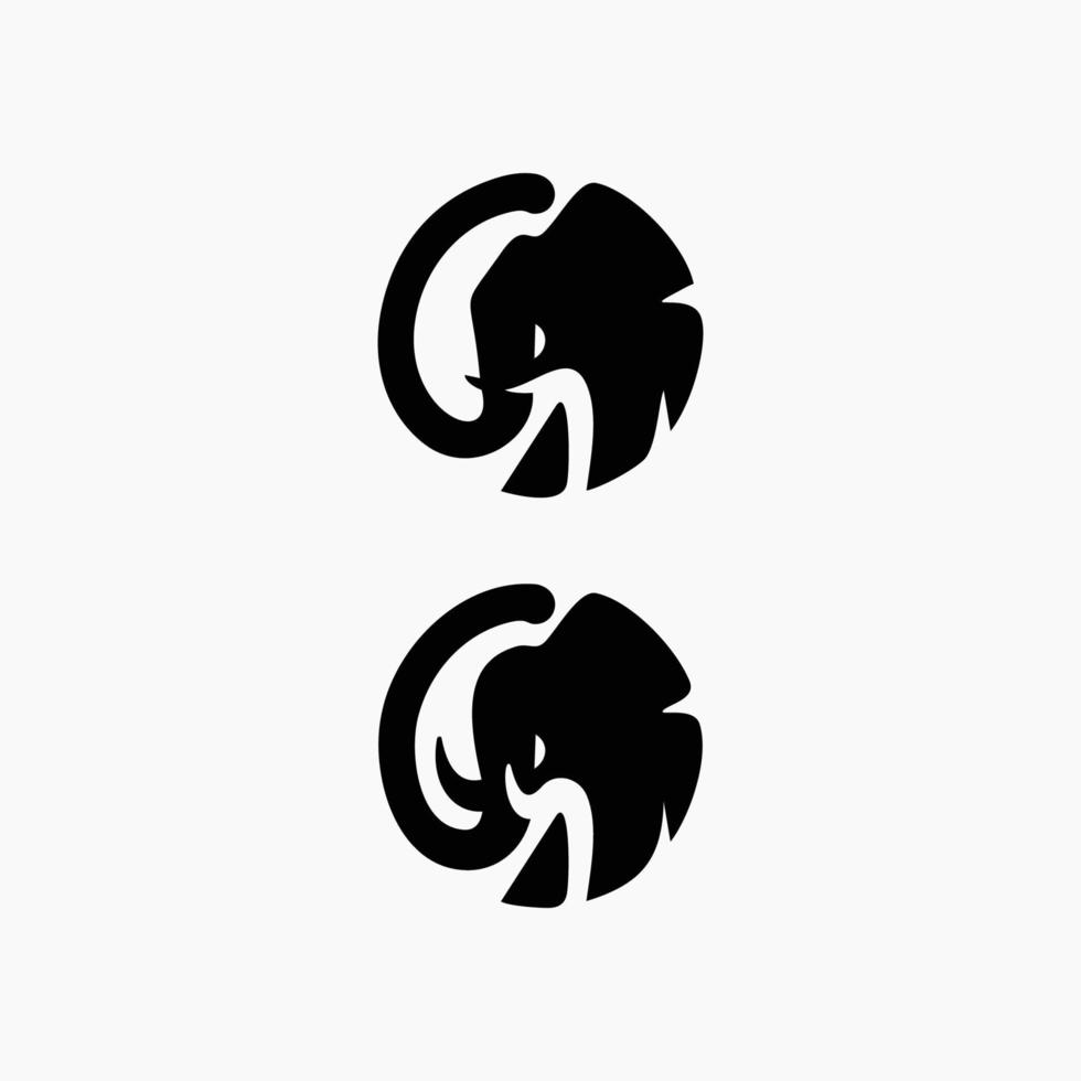 elephant circle minimalist logo design vector