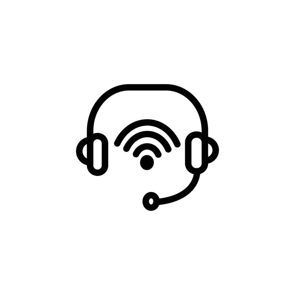 headphone wireless sign symbol, vector illustration on white background