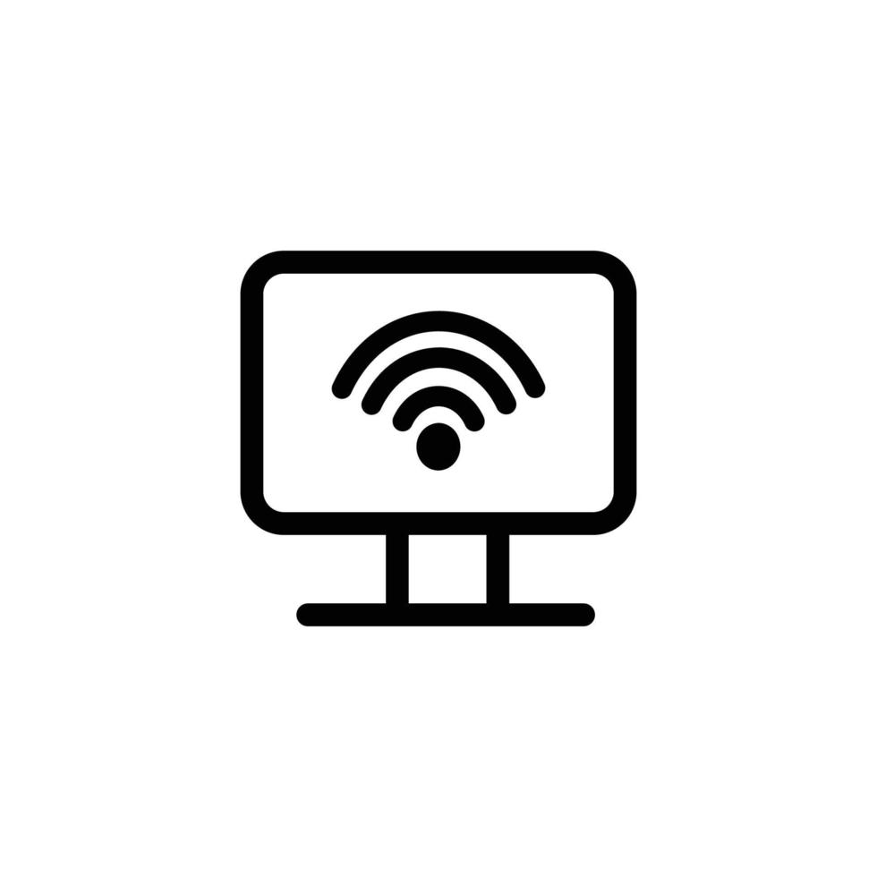 monitor wireless sign symbol, vector illustration on white background