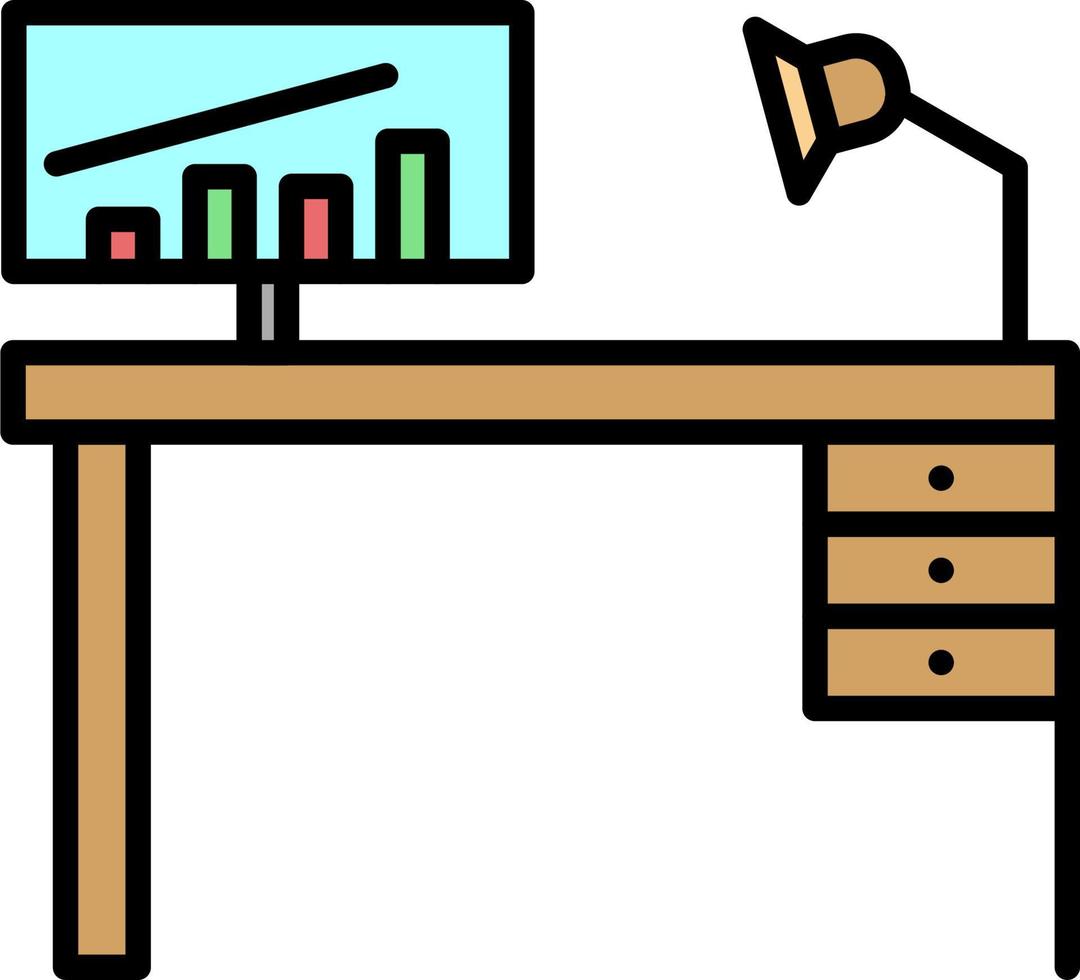 Office Desk Vector Icon