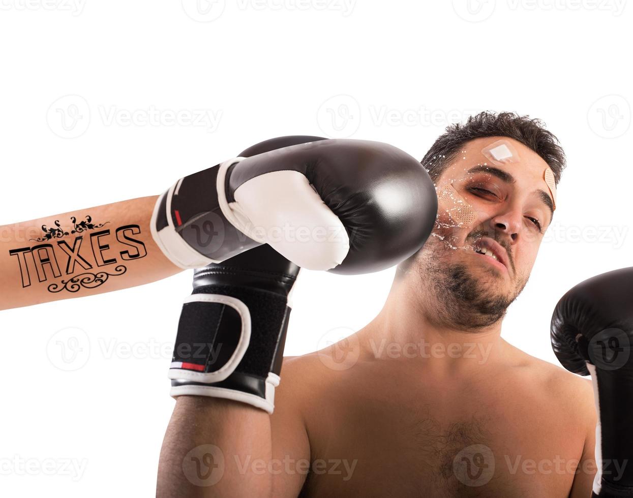 Boxer with taxes tattoo photo