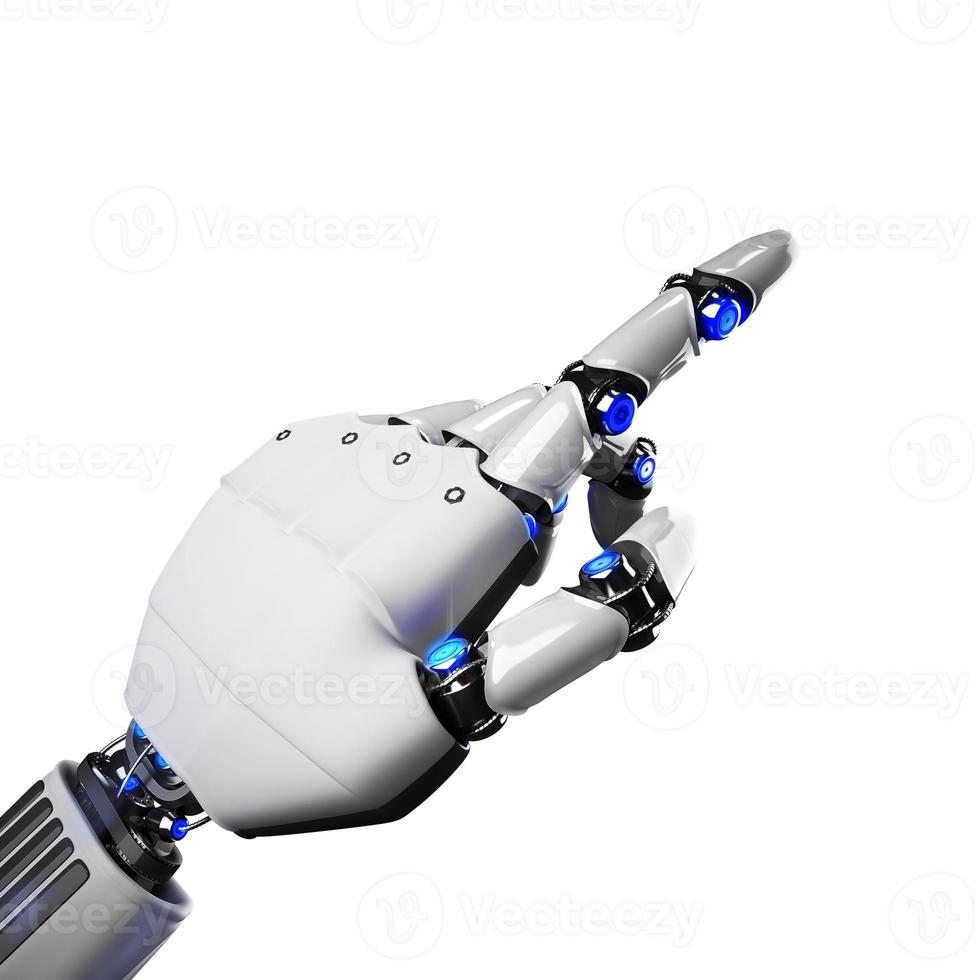 3D Rendering futuristic robot hand photo
