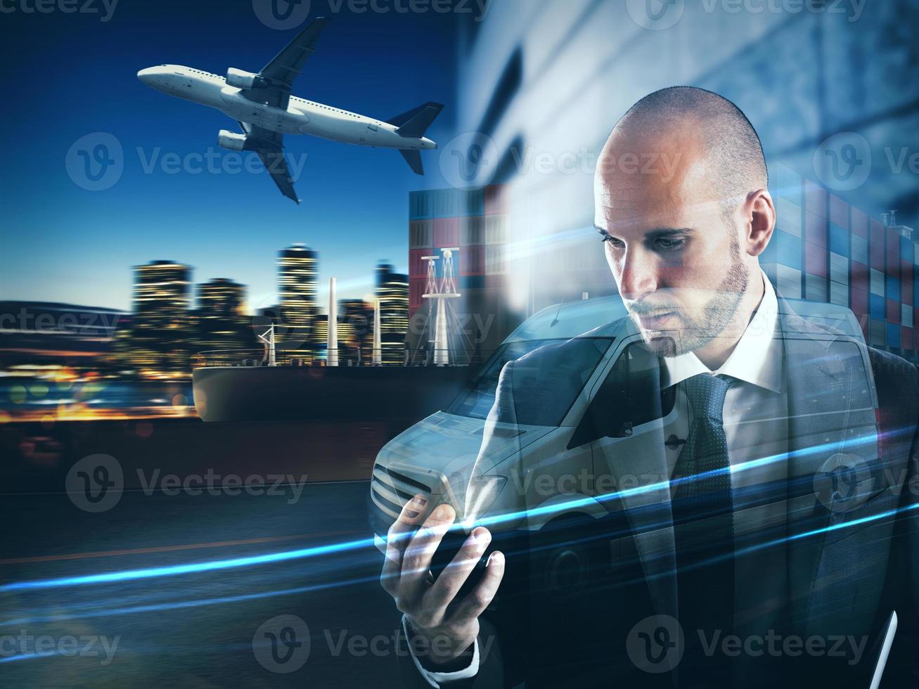 Concept of reliability and commitment of a transport company. 3D Rendering photo