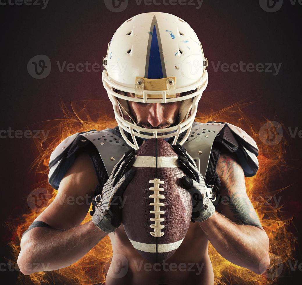 Determined football player photo
