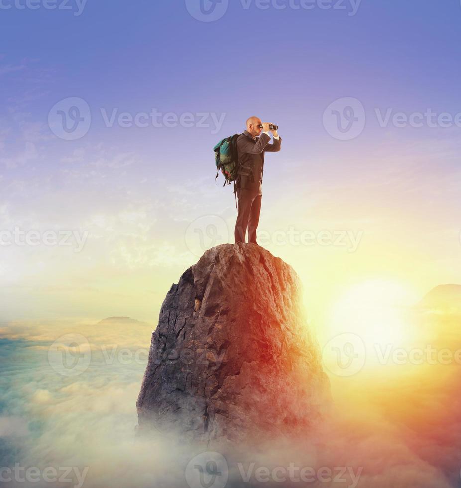 Businessman looking for new business photo