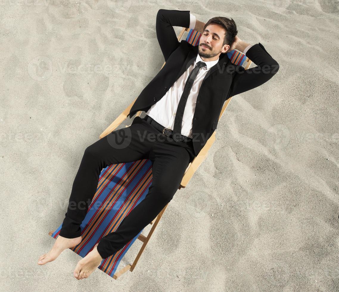 Businessman needs a vacation photo