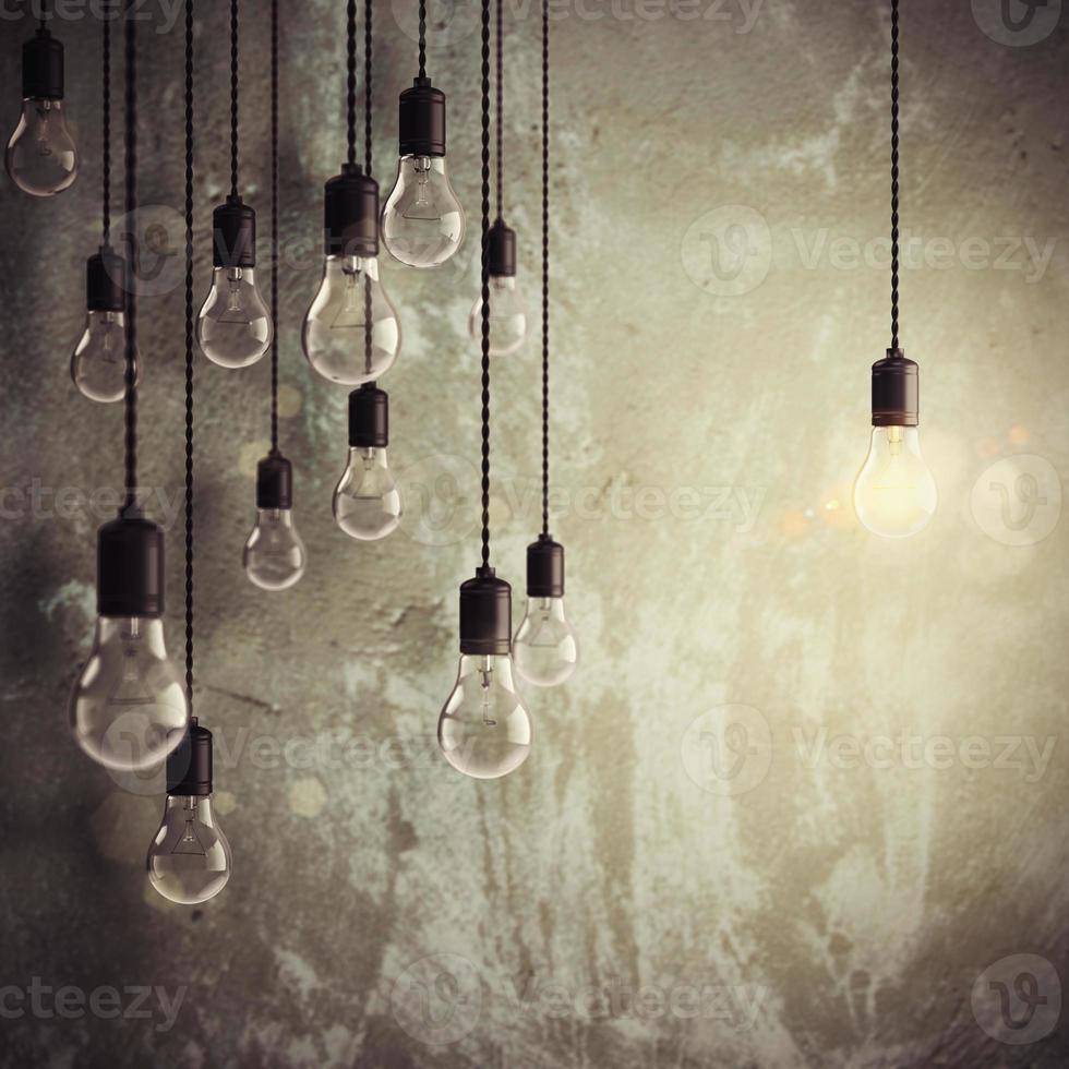 Brilliant idea among many ideas 3d rendering photo