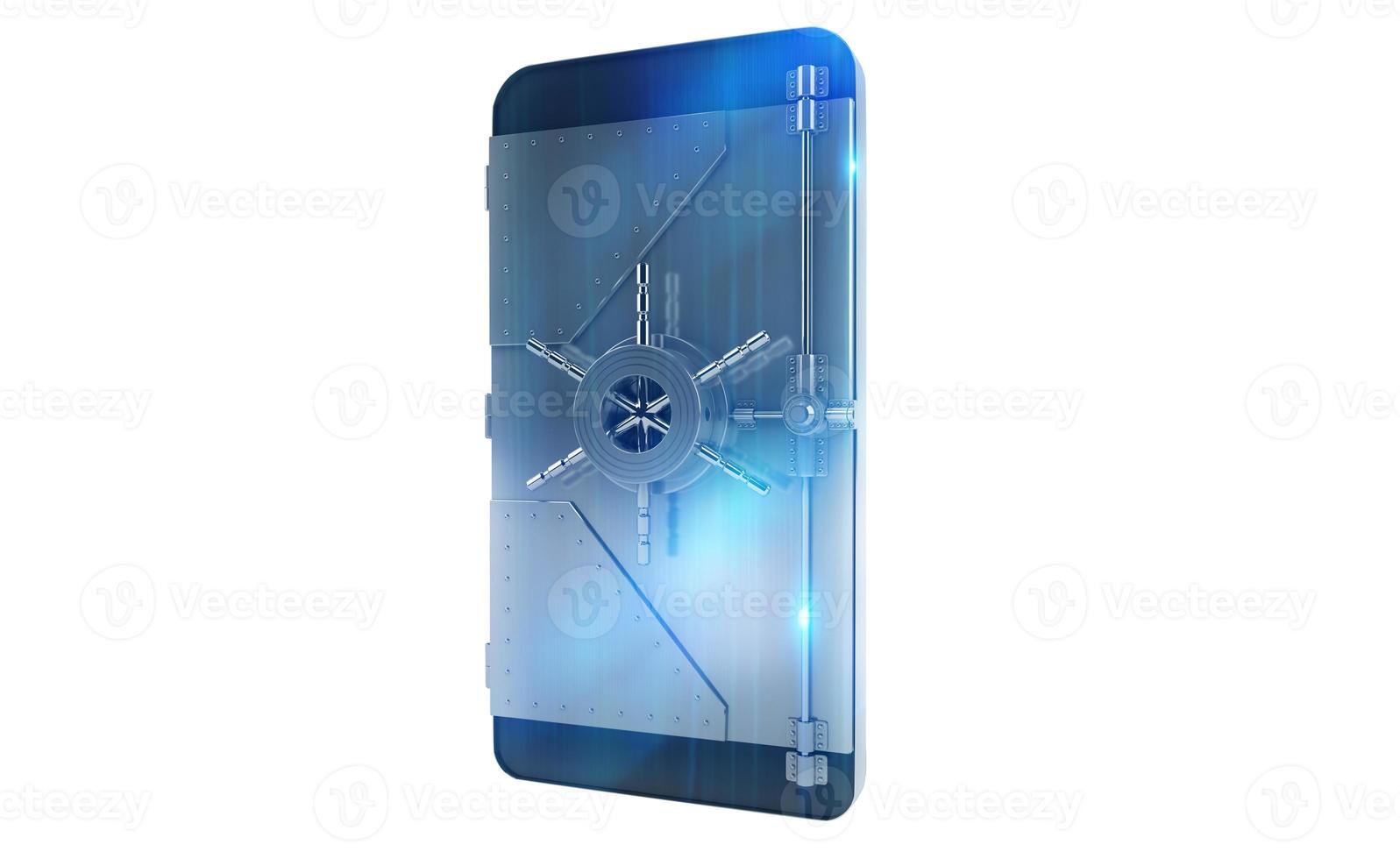 Safe cellphone from hacker attack like a strongbox. 3D Rendering photo