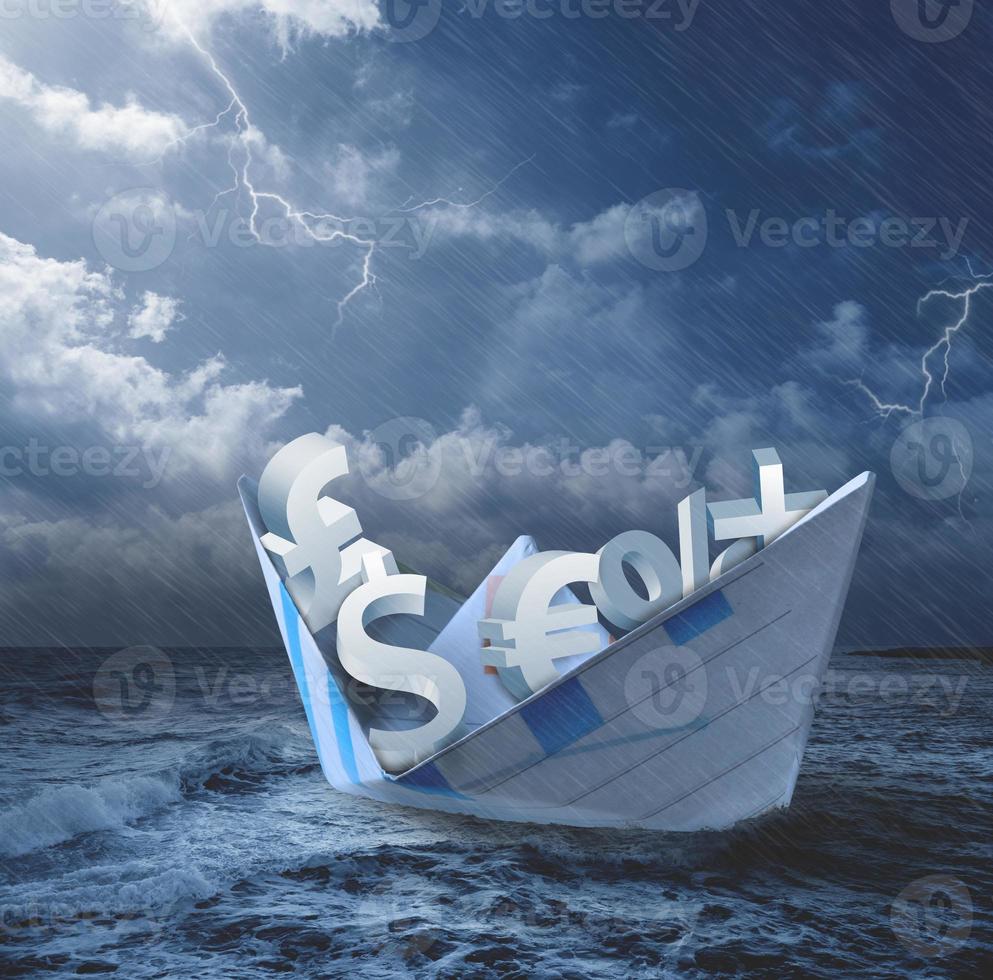 Collapse of economy concept photo