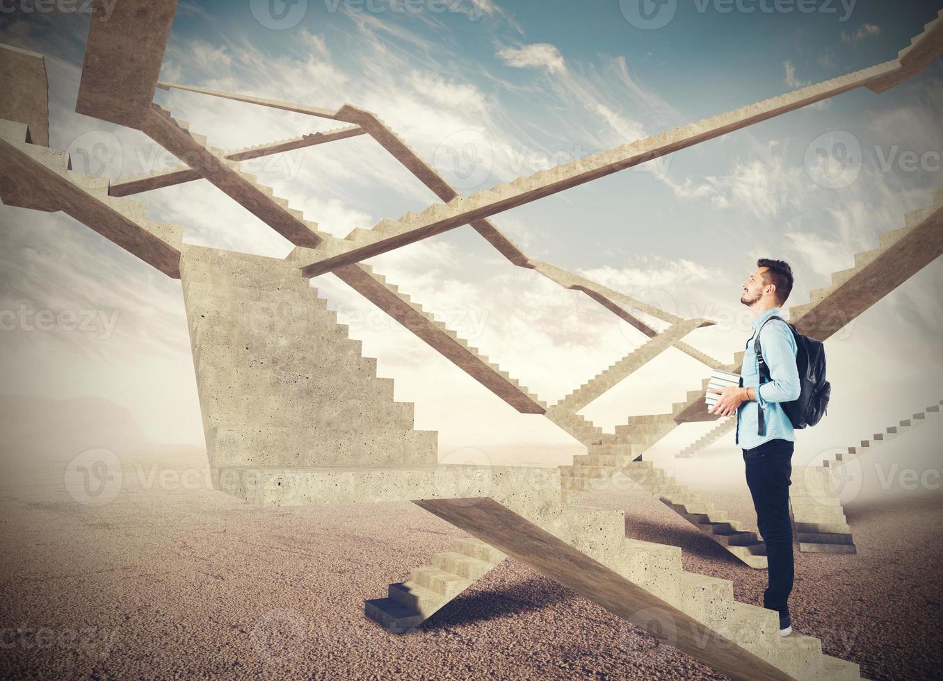 Endless stairs of future photo