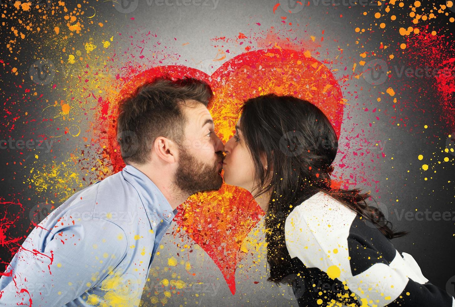 Couple love kissing photo