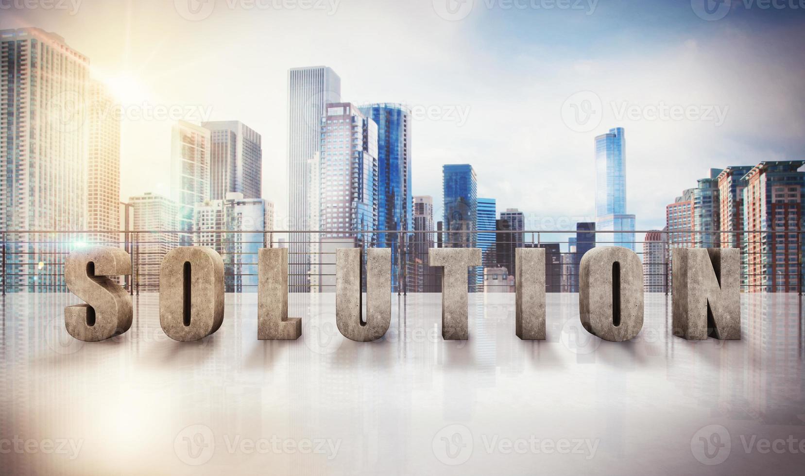 Business solution view 3D Rendering photo