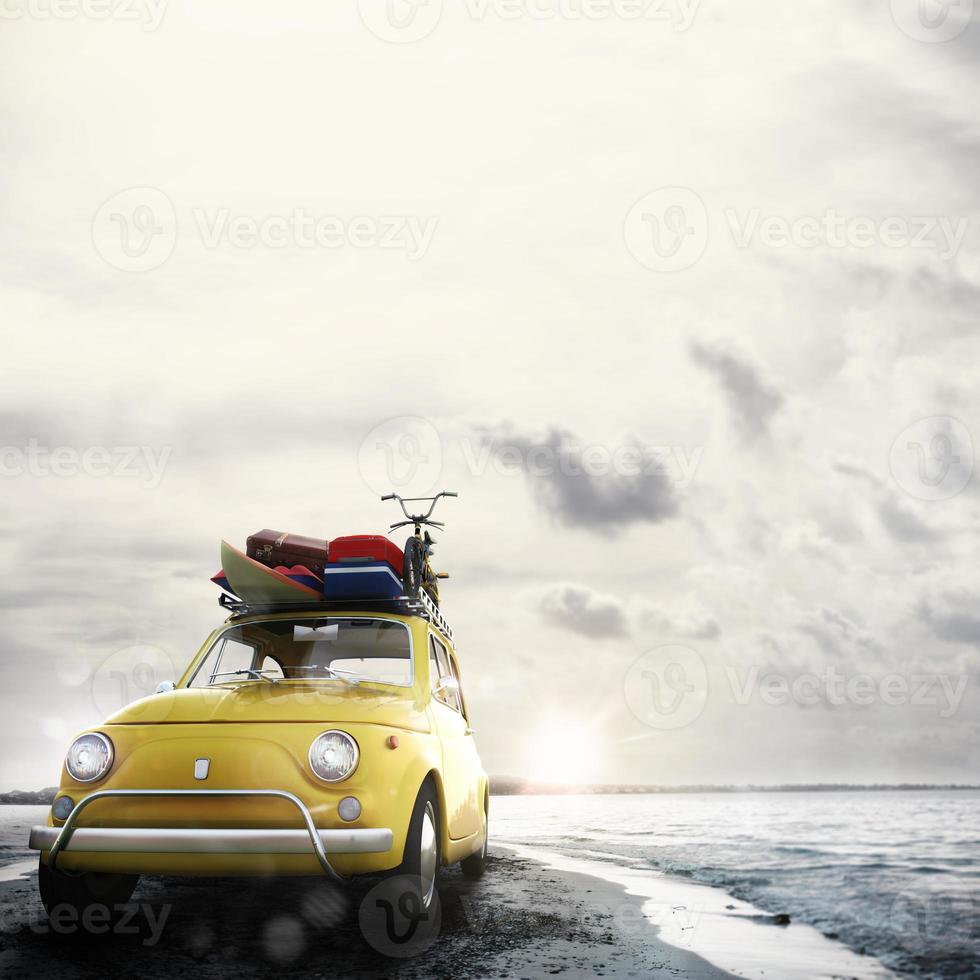 3D rendering of holiday on the road photo