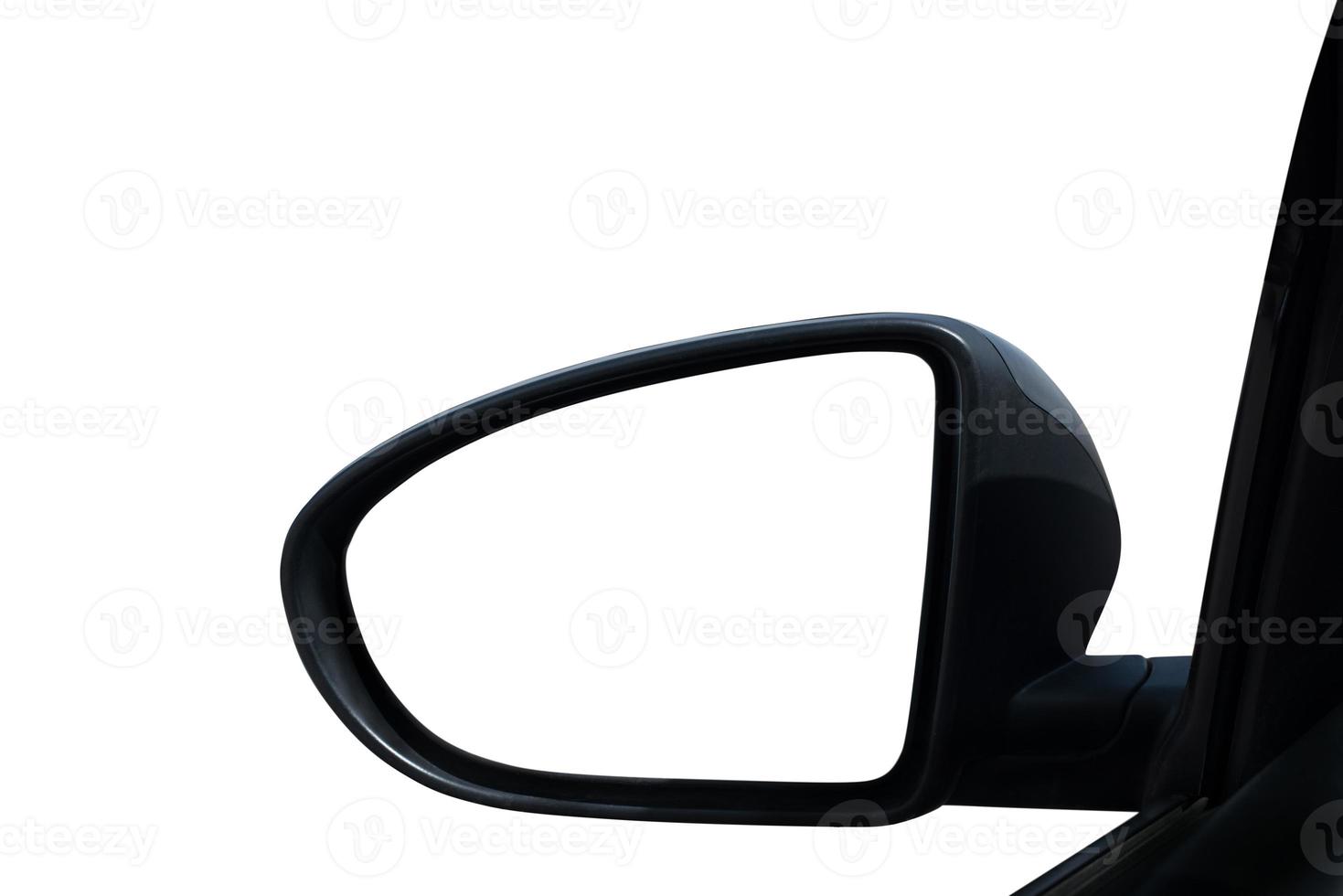 Blank wing mirror of a car . Isolated on white background photo