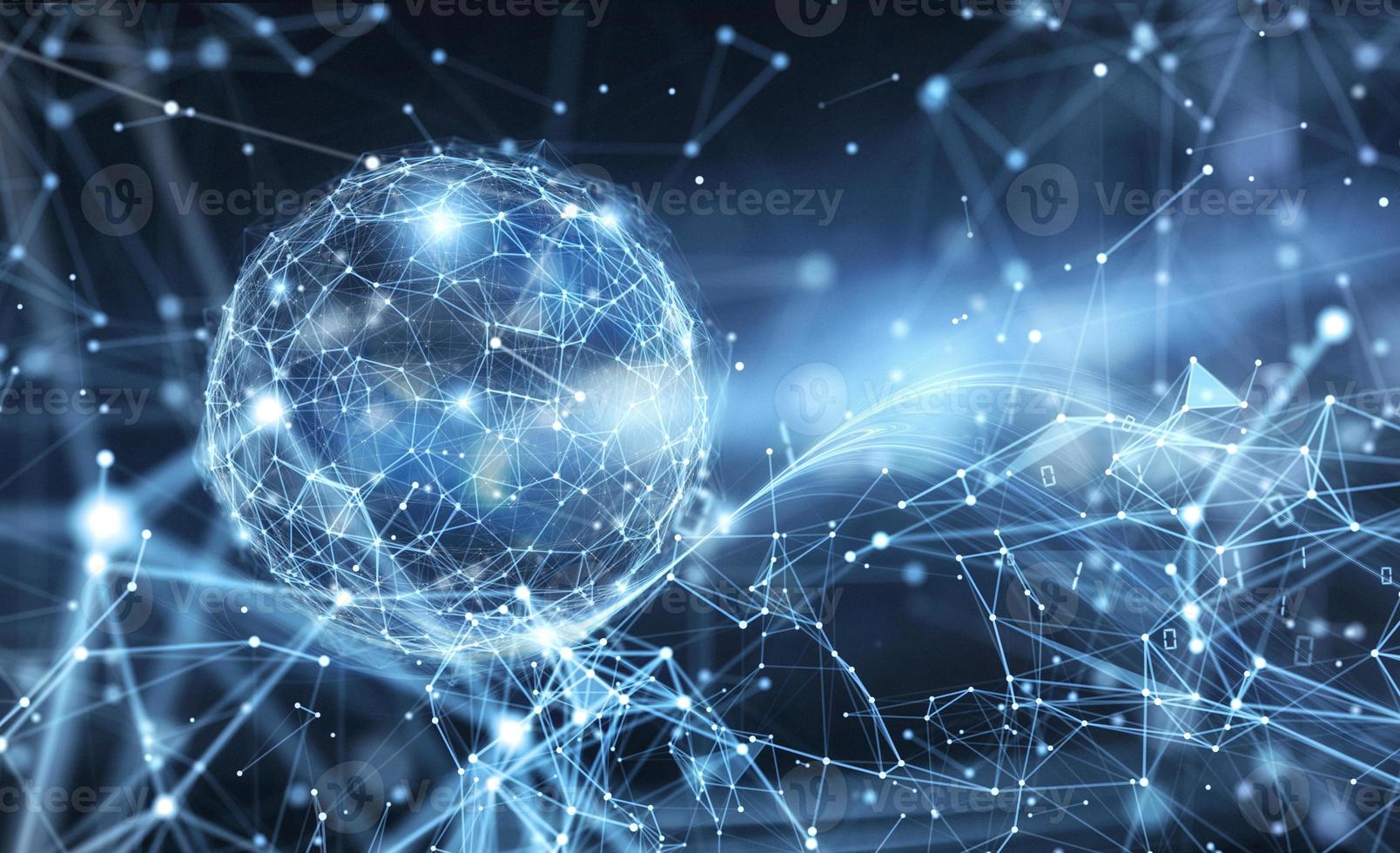 Abstract internet connection network globe background with motion effects. photo