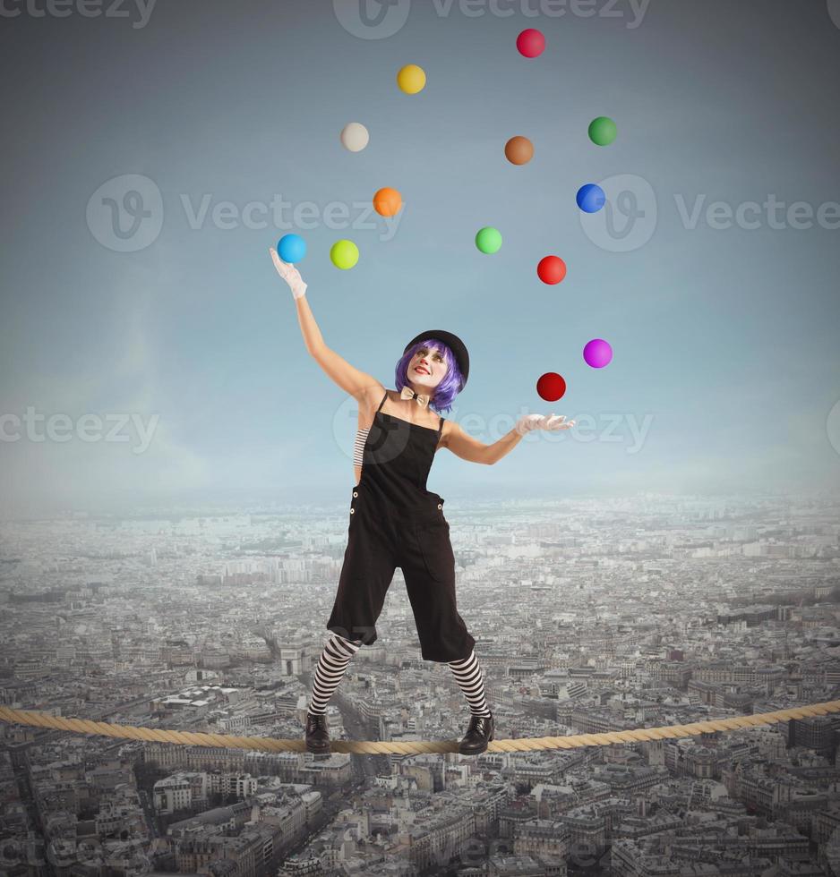 Clown difficult balance photo