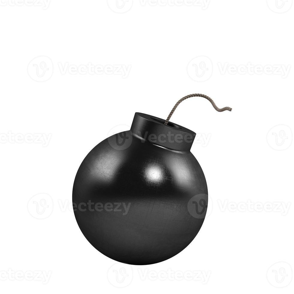 Bomb ready to explode. concept of danger and obstacle. 3d rendering photo