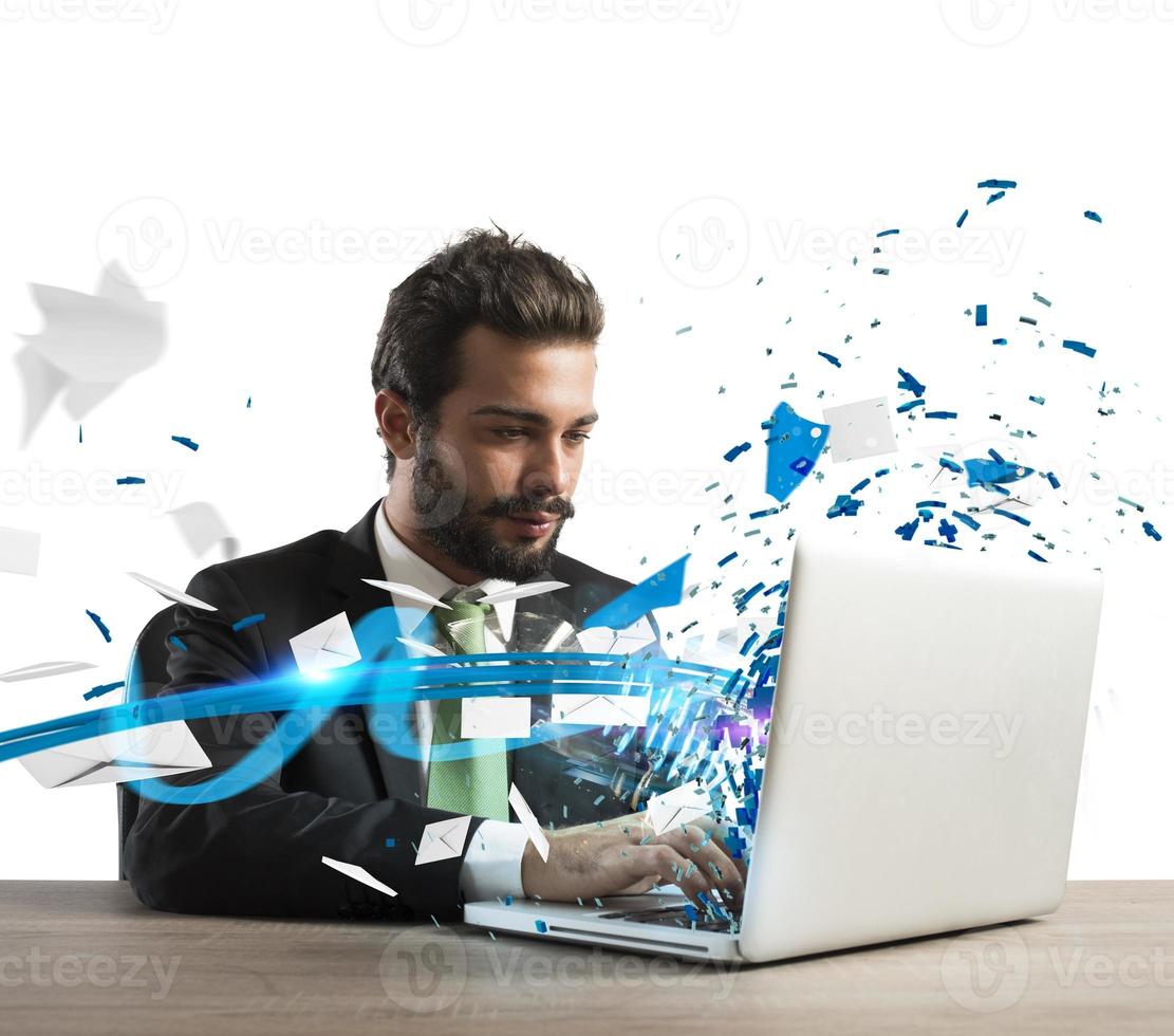 Communication with laptop photo