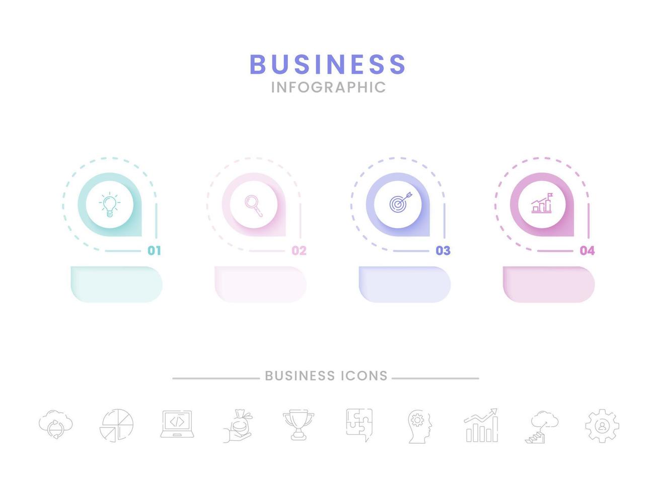 Business Infographic Template Design with Four Options on White Background. vector